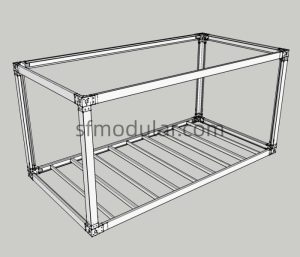 Galvanized steel frame structure of a modular studio home
