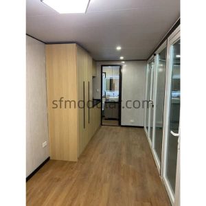 interior layout corridor view of a 40ft apple cabin house