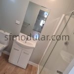 Optional bathroom configuration for a customized modular studio home