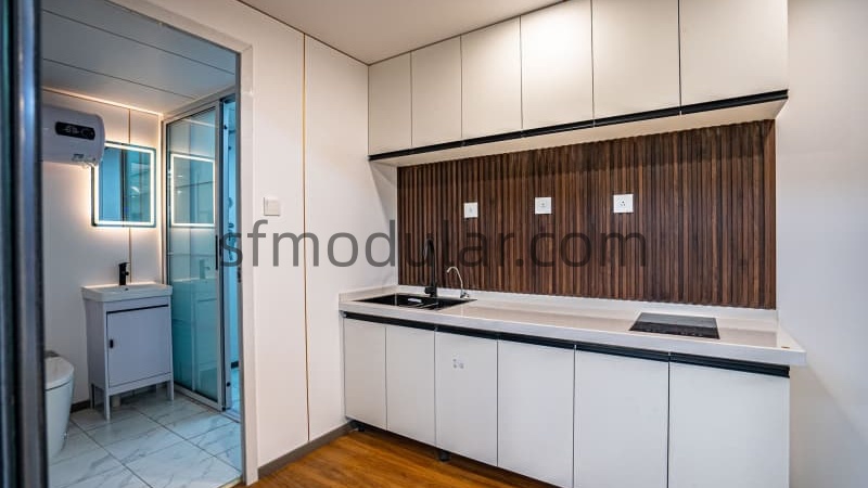 Apple cabin bathroom and interior configuration