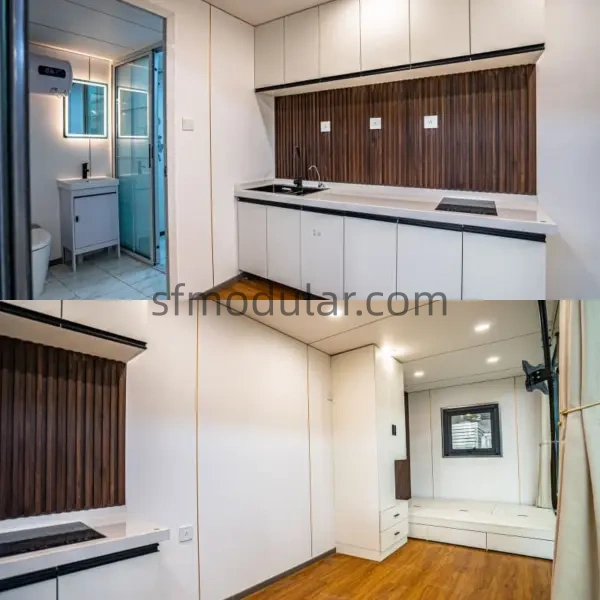 Apple cabin interior living space