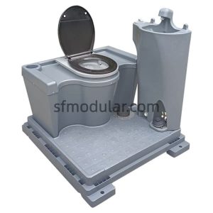 Removable toilet base display for portable toilet for events