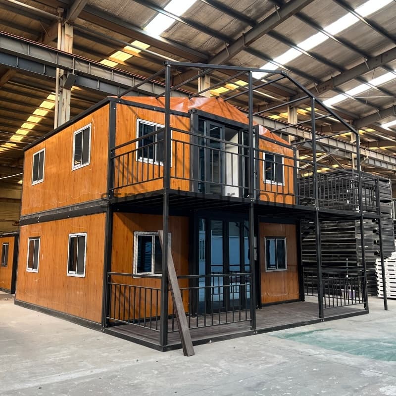 luxury 2 story adu backyard apartment with balcony and steel stairs