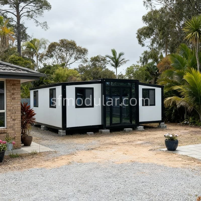 Backyard prefab granny flat installation in Australia
