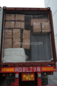 Container loading process of standard portable toilet for bulk shipment