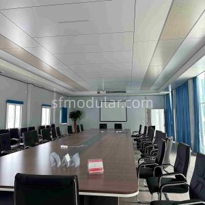 Meeting room inside a custom modular office building