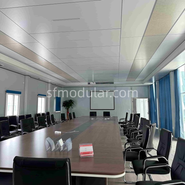 Meeting room inside a custom modular office building
